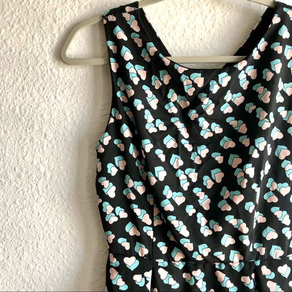 **SOLD** Modcloth navy heart pattern a line dress - Picture 4 of 8